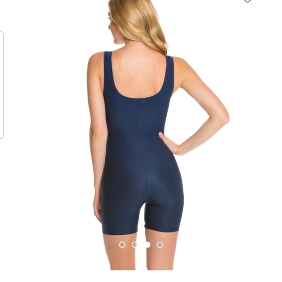 Chlorine Resistant Scoop Back Unitard One Piece Swimsuit, color : navy - Picture 2 of 13